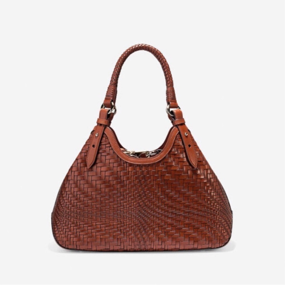 Cole Haan LIMITED EDITION Genevieve Woven Shoulder Bag in Sequoia - Picture 6 of 10